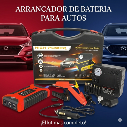 ARRANCADOR DE AUTOS CON INFLADOR DE LLANTAS MULTIFUNCIONAL